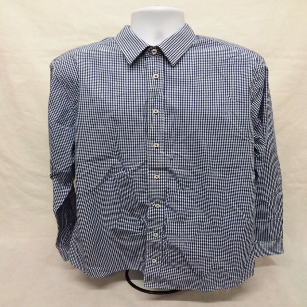 Men's XL Nick Graham Long Sleeve Blue Check Casual Button Down